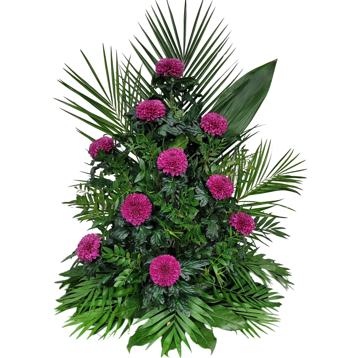 Gesteck_Hoch_-_Nur_Chrysanthemen_-_Lila
