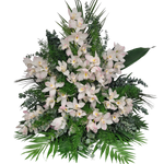Gesteck_Hoch_-_Nur_Orchiedea_-_Cymbiedie_-_Weiss