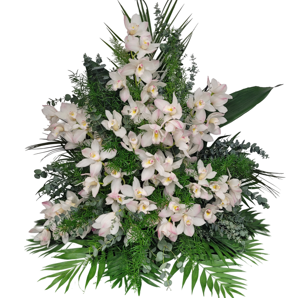 Gesteck_Hoch_-_Nur_Orchiedea_-_Cymbiedie_-_Weiss