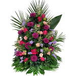 Gesteck_Hoch_-_Rosen_Chrysanthemen_Astilbe_Eustoma_Statice_-_Pink_Lila_Lachs_Weiss_Flieder