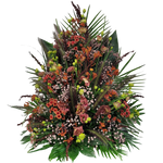 Gesteck_Hoch_-_Sauerampfer_Santini_Schleierkraut_Eustoma_Kaengurufuesschen_-_Gruen_Braun