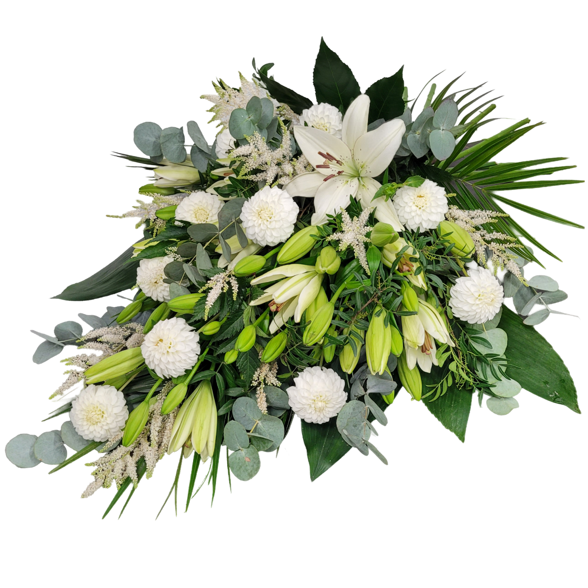 Grabstrauss_-_Dahlien_Lilien_Astilbe_-_Weiss_-_Saison_nur_Mai_bis_Oktober