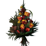 Grabstrauss_-_Rosen_-_Orange_rot