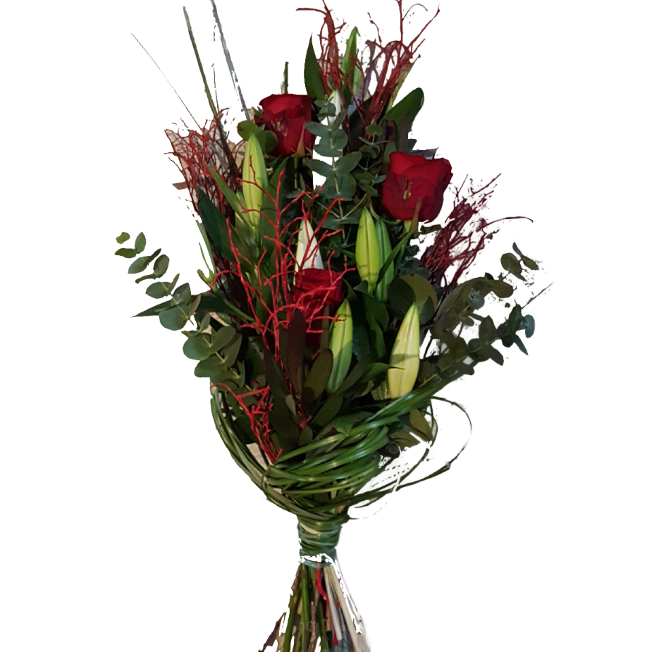 Grabstrauss_-_Rosen_Lilien_-_Rot_Weiss