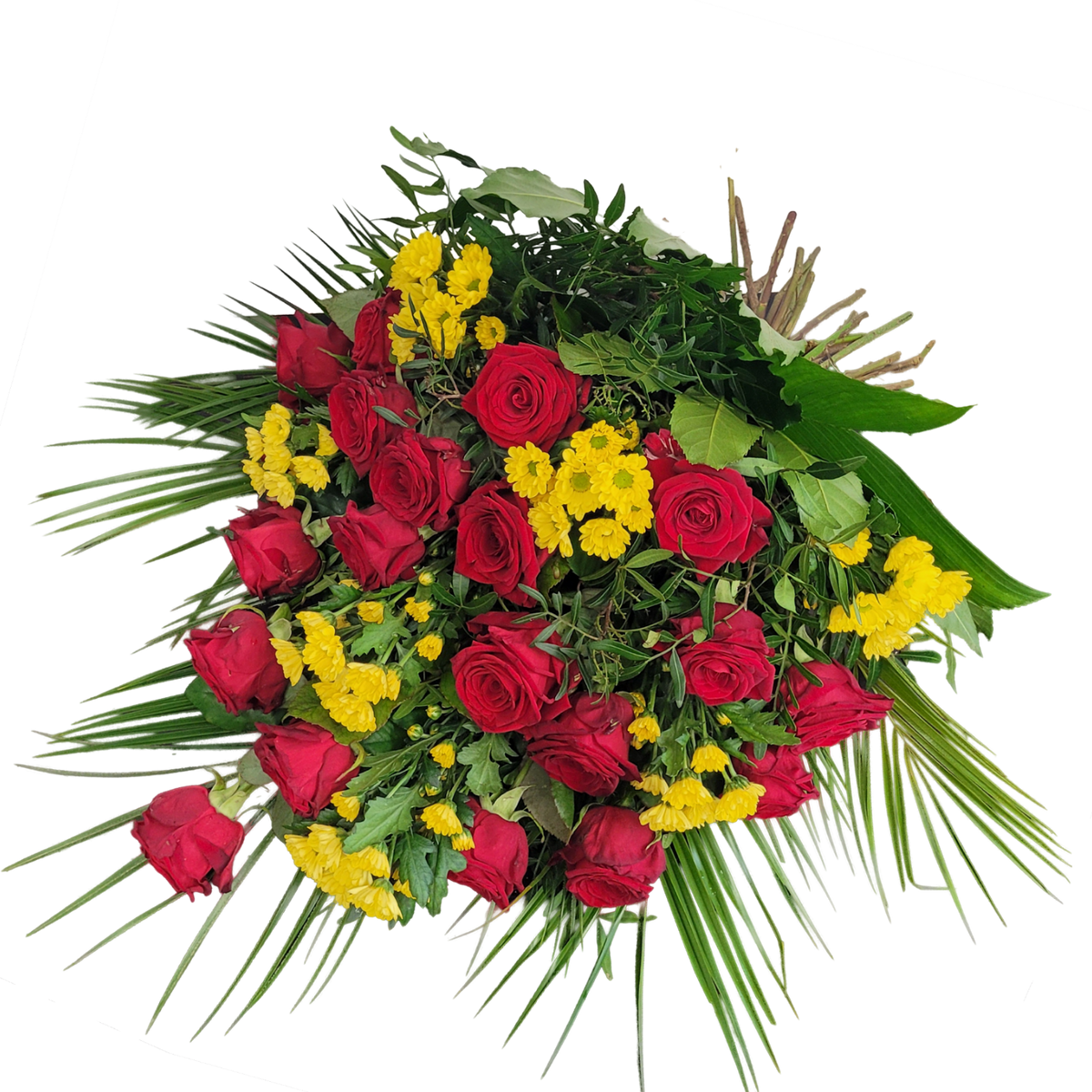 Grabstrauss_-_Santini_Rosen_-_Rot_Gelb