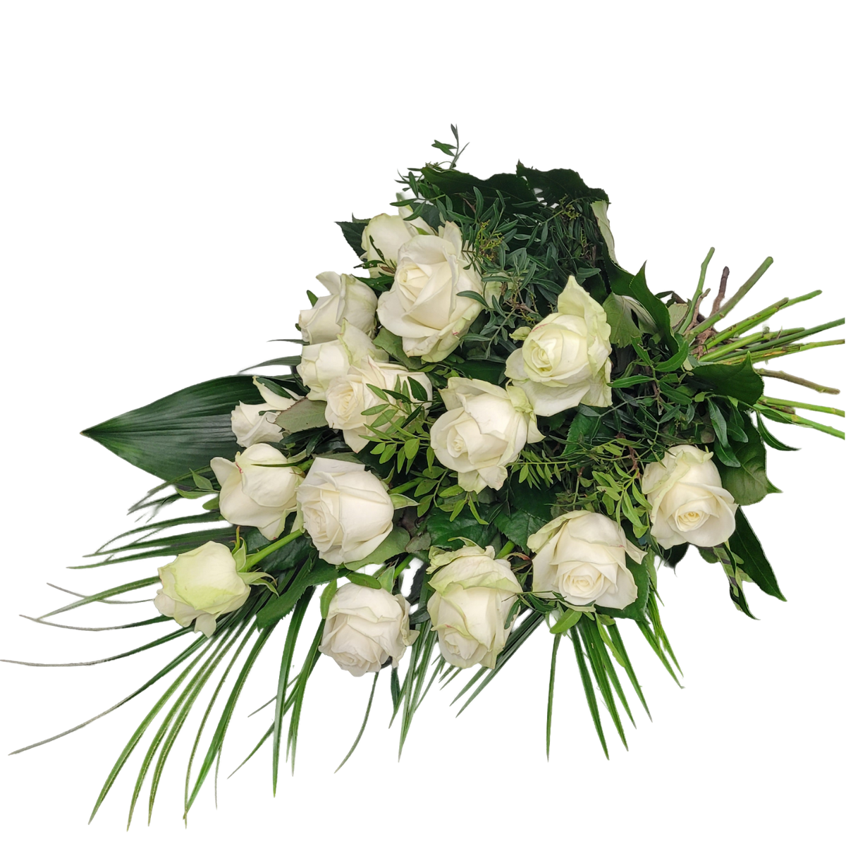 Grabstrauss_-_nur_Rosen_-_Weiss