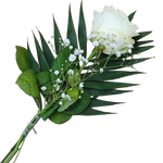 Handblume_-_Weisse_Rose_mit_Beiwerk