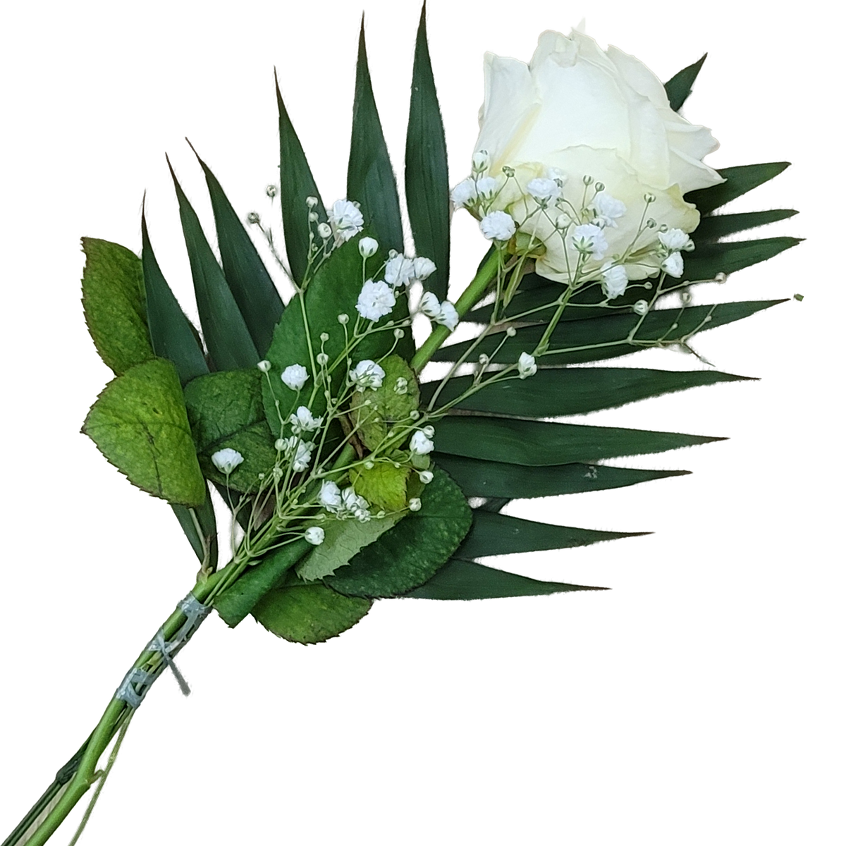 Handblume_-_Weisse_Rose_mit_Beiwerk