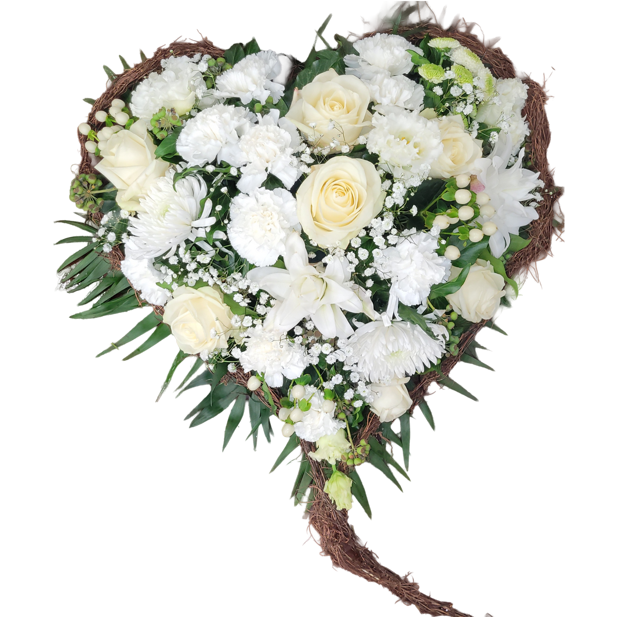 Herz_aus_Ranken_-_Rosen_Nelken_Lilien_Eustoma_Hypericum_Santini_Schleierkraut_-_Weiss