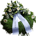 Kranz_Gebunden_-_Lilien_Gerbera_Schleierkraut_-_Weiss