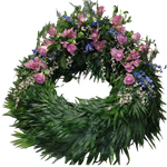 Kranz_Gebunden_-_Orchiedeen_Rosen_Alstromerie_Rittersporn_Ginster_-_Rosa_Flieder_Blau_Weiss