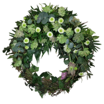 Kranz_Gebunden_-_Santini_Christrosen_Eucalypthus_-_Gruen_-_Saison