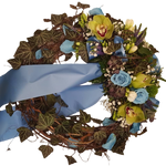 Kranz_aus_Ranken_-_Infinity_Rosen_Blau_Veronika_Hortensie_Orchiedea_Freesien_Schleierkraut_-_Blau_Gruen