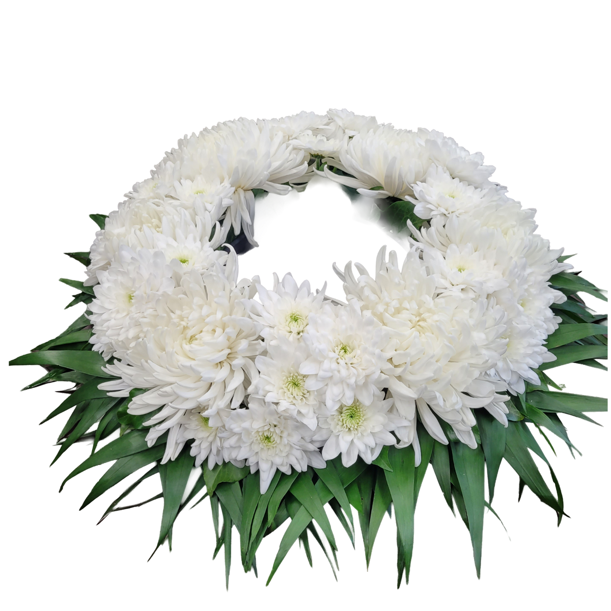 Kranz blumig_-_Nur_Chrysanthemen_-Weiss_