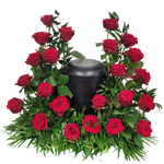 Urnengesteck_Mittig_-_Nur_Rosen_-_Rot