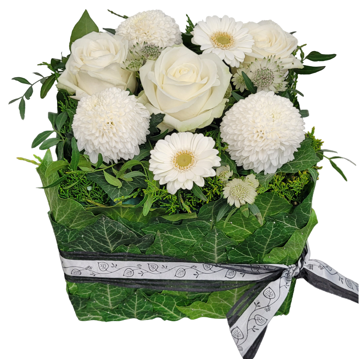 Wuerfel_Weiss_Chrysantheme_Rosen_Gerbera_Astrantie